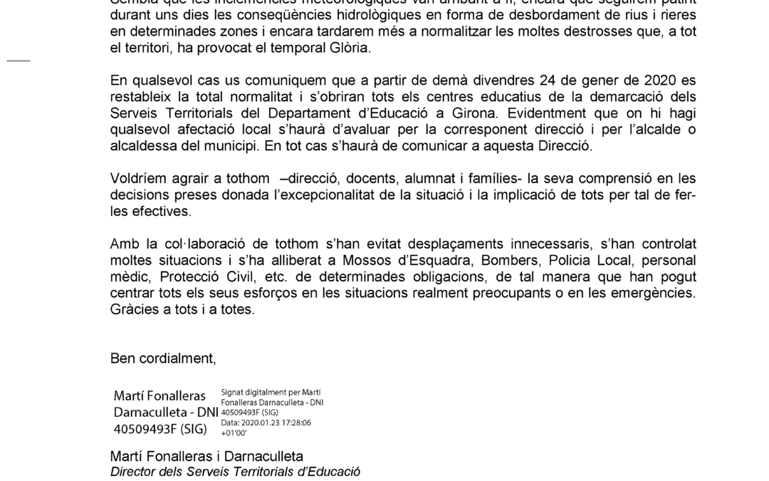 Tornem a la normalitat