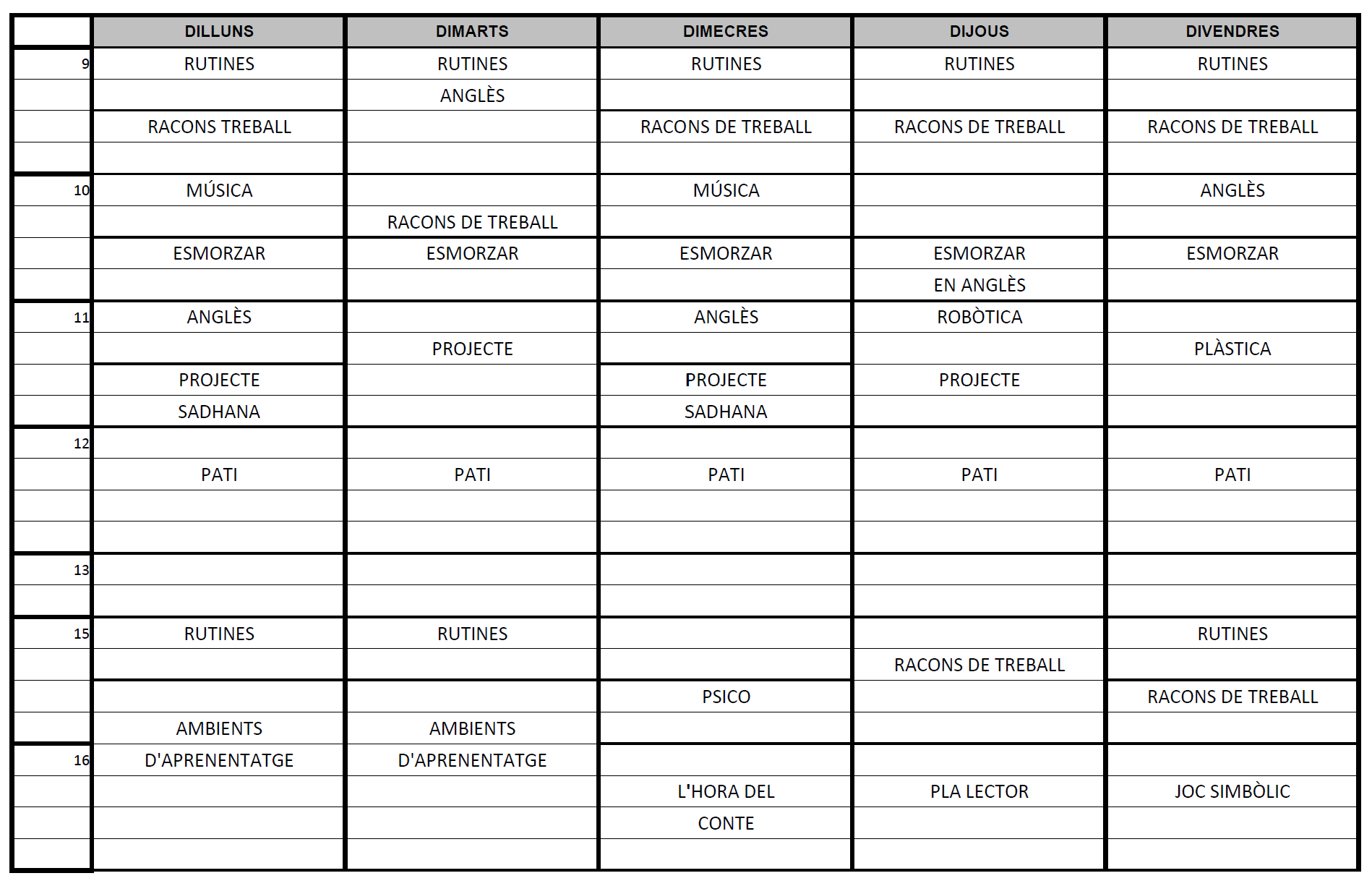 HORARI I3